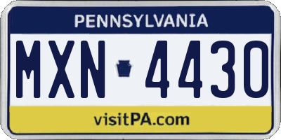PA license plate MXN4430