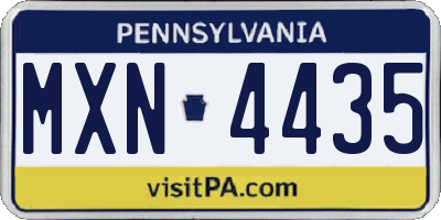PA license plate MXN4435