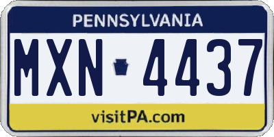 PA license plate MXN4437