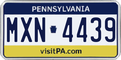 PA license plate MXN4439