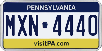 PA license plate MXN4440