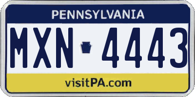 PA license plate MXN4443