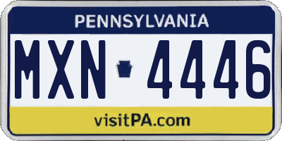 PA license plate MXN4446
