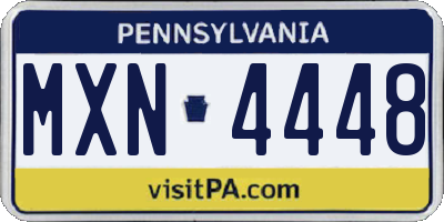 PA license plate MXN4448
