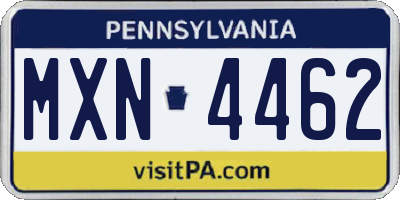 PA license plate MXN4462