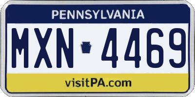PA license plate MXN4469