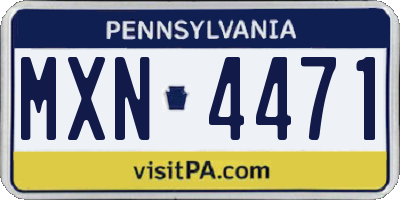 PA license plate MXN4471