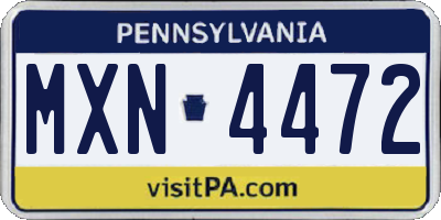 PA license plate MXN4472