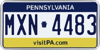 PA license plate MXN4483