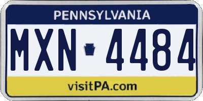 PA license plate MXN4484
