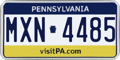 PA license plate MXN4485