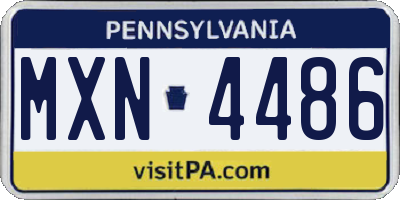 PA license plate MXN4486