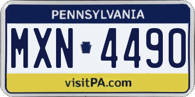 PA license plate MXN4490