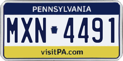 PA license plate MXN4491