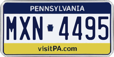 PA license plate MXN4495