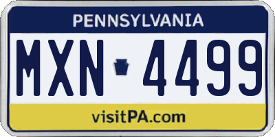 PA license plate MXN4499