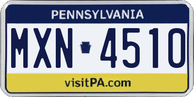 PA license plate MXN4510