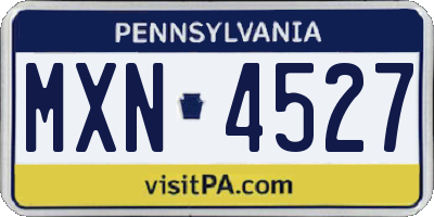 PA license plate MXN4527