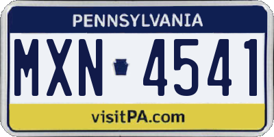 PA license plate MXN4541