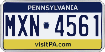 PA license plate MXN4561