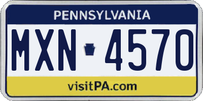 PA license plate MXN4570
