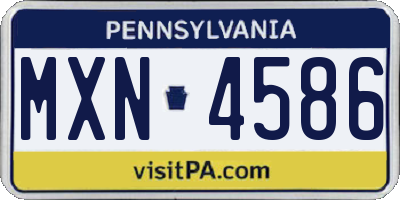 PA license plate MXN4586