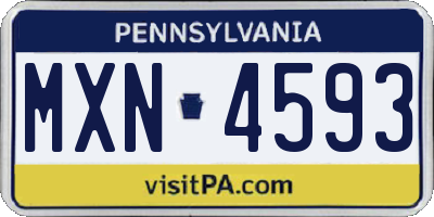 PA license plate MXN4593