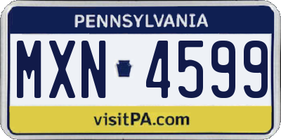 PA license plate MXN4599
