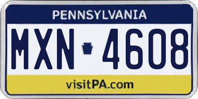 PA license plate MXN4608