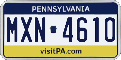 PA license plate MXN4610