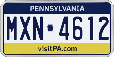 PA license plate MXN4612