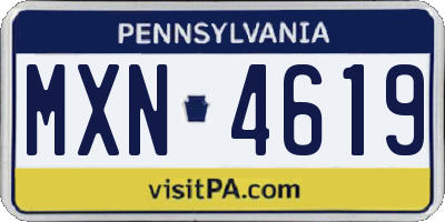 PA license plate MXN4619