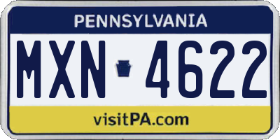 PA license plate MXN4622