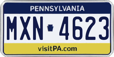 PA license plate MXN4623