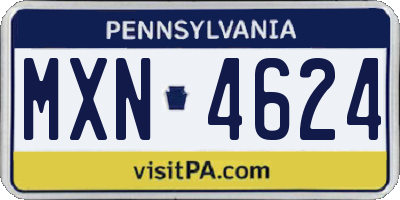 PA license plate MXN4624