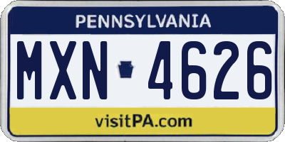 PA license plate MXN4626
