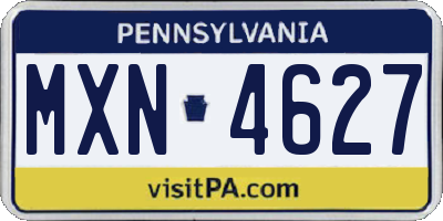 PA license plate MXN4627