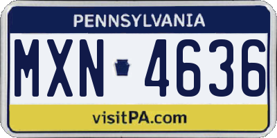 PA license plate MXN4636