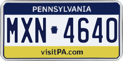 PA license plate MXN4640