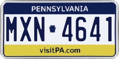 PA license plate MXN4641