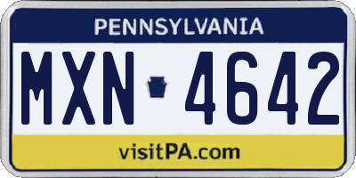 PA license plate MXN4642