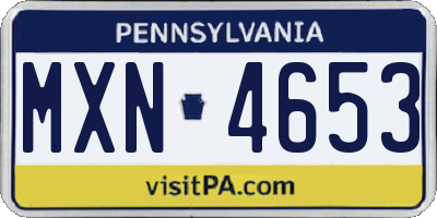 PA license plate MXN4653