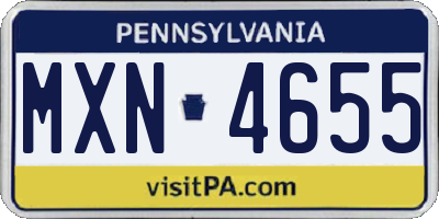PA license plate MXN4655