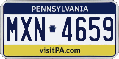 PA license plate MXN4659
