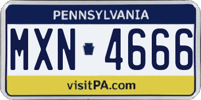 PA license plate MXN4666