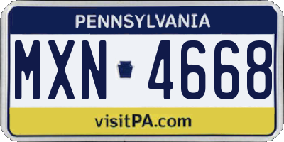 PA license plate MXN4668