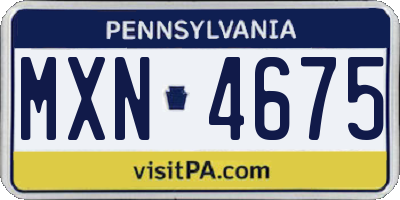 PA license plate MXN4675