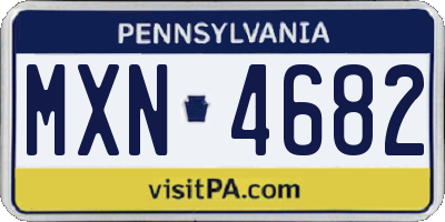 PA license plate MXN4682