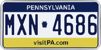 PA license plate MXN4686