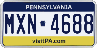 PA license plate MXN4688